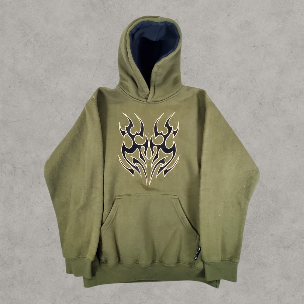 Silver Point Men Medium Olive Green Tribal Jnco Style Y2k Grunge Mallgoth Skater